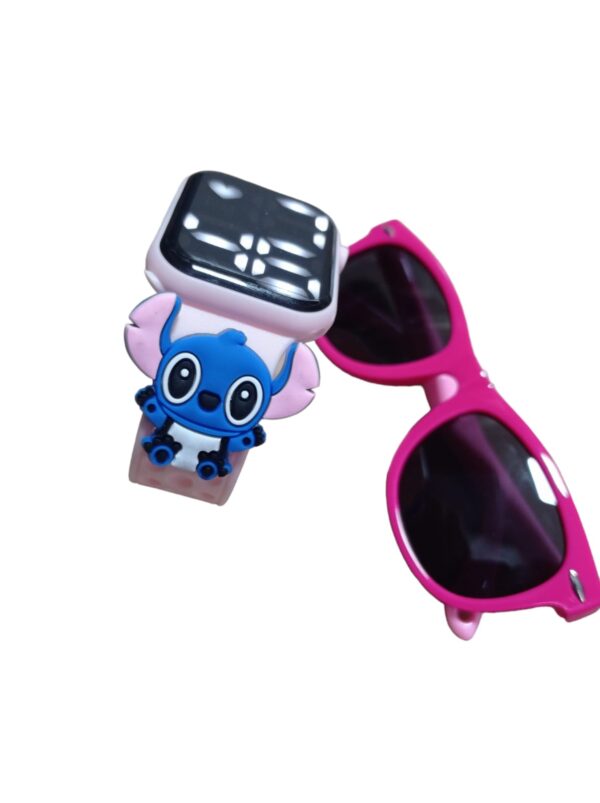 Lilo Stitch Reloginho Mais Oculos De Sol Rosa - Imagem 6