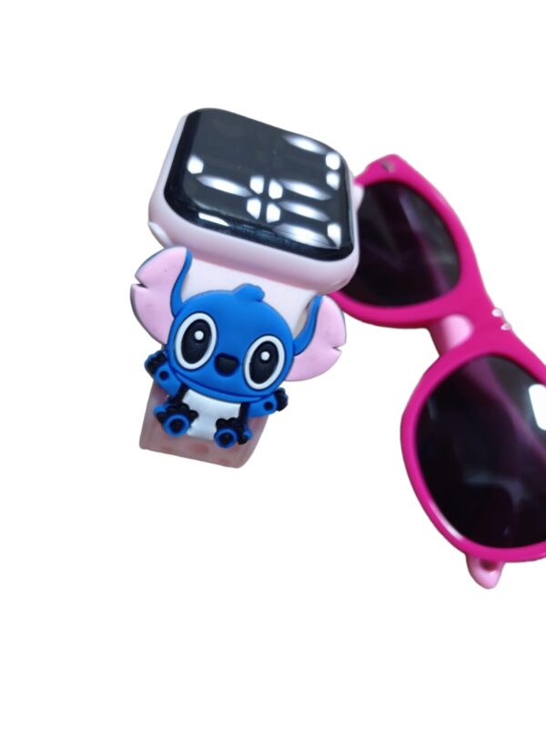 Lilo Stitch Reloginho Mais Oculos De Sol Rosa - Imagem 2
