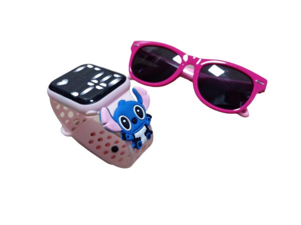 Lilo Stitch Reloginho Mais Oculos De Sol Rosa - Imagem 7