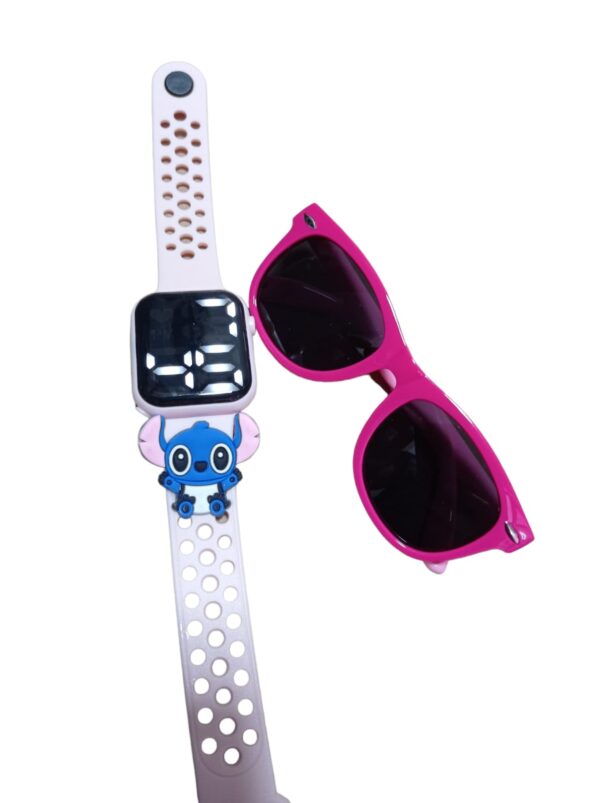 Lilo Stitch Reloginho Mais Oculos De Sol Rosa - Imagem 8
